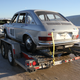 The 411 race car was hanging in there, although it did leave a big mess on the trailer thanks to our overheating issues.